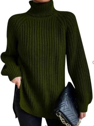 Women's Oversized Chunky Turtleneck Sweater Long Knit