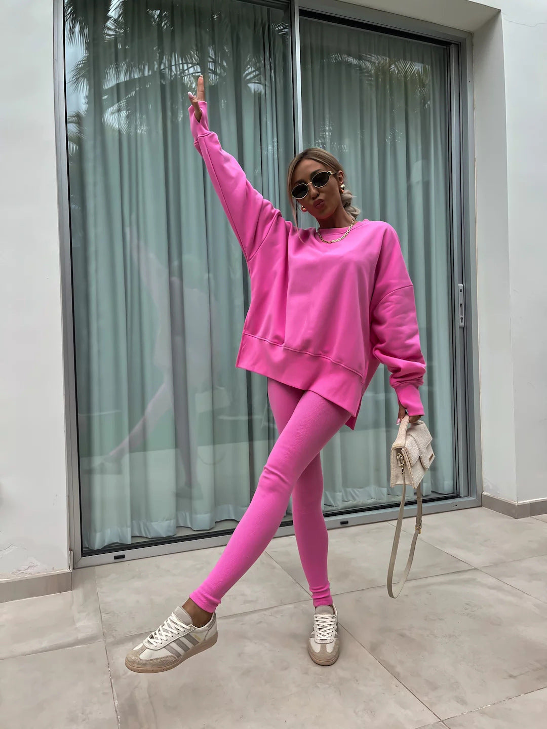 Oversized Sweatshirt and Leggings Two Piece Set