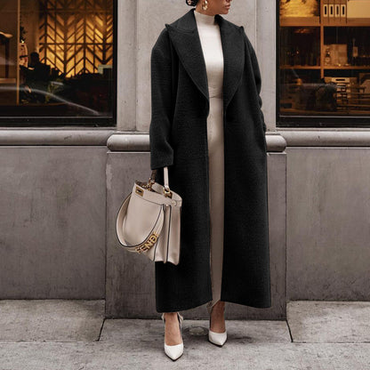Women's Faux Fur Long Coat Lapel Thick Warm Winter Jacket