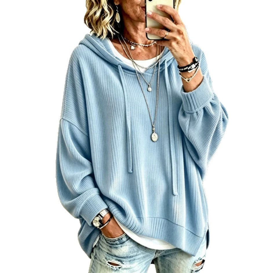 Women's Oversized Knit Hoodie Pullover Casual Sweater