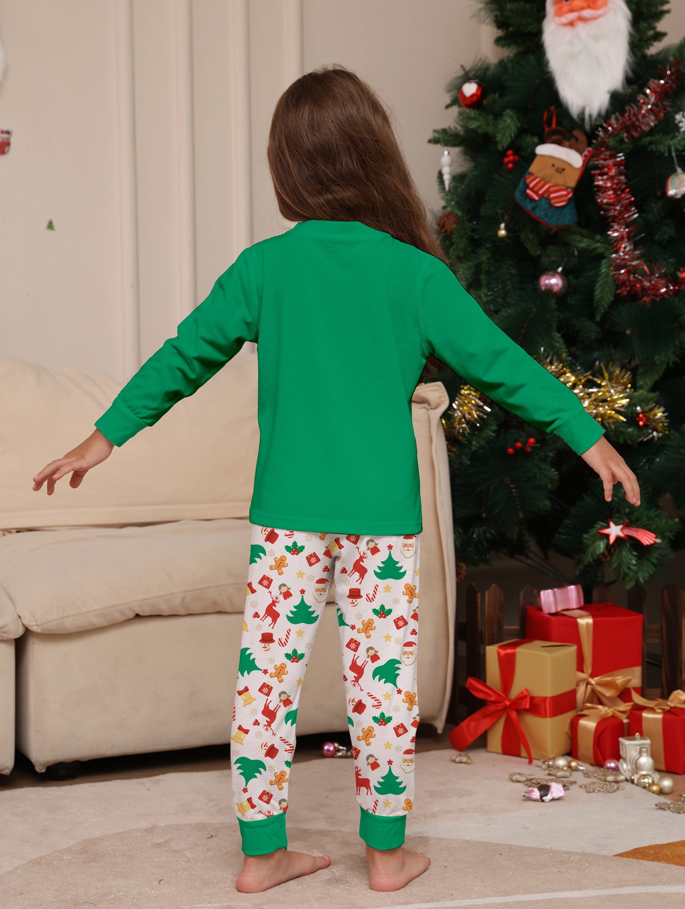 Alphabet Parent-child Dress Printed Homewear Christmas Pajama Set