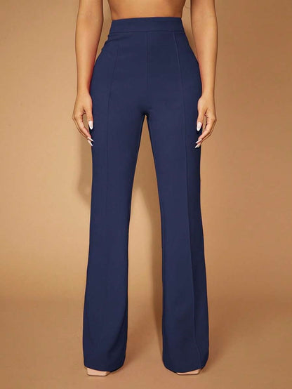 High Waist Straight Leg Pants | Women's Work Trousers