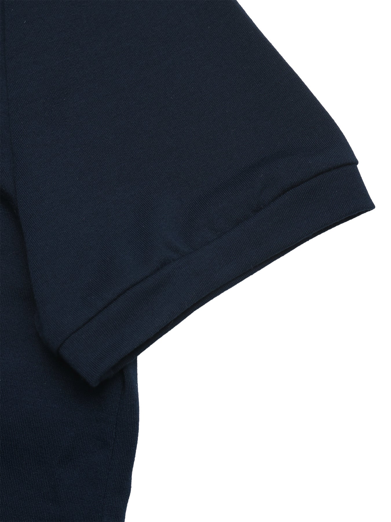 Navy Tee Striped Scarf Set Casual Short Sleeve Top