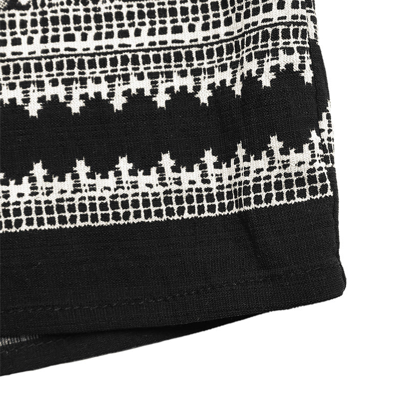 Boho Two Piece Set Women Sleeveless Top Wide Leg Pants Tribal Print