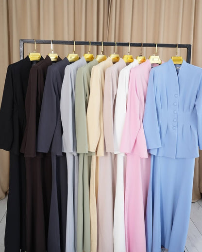 Women's 2 Piece Blazer Maxi Skirt Set Workwear