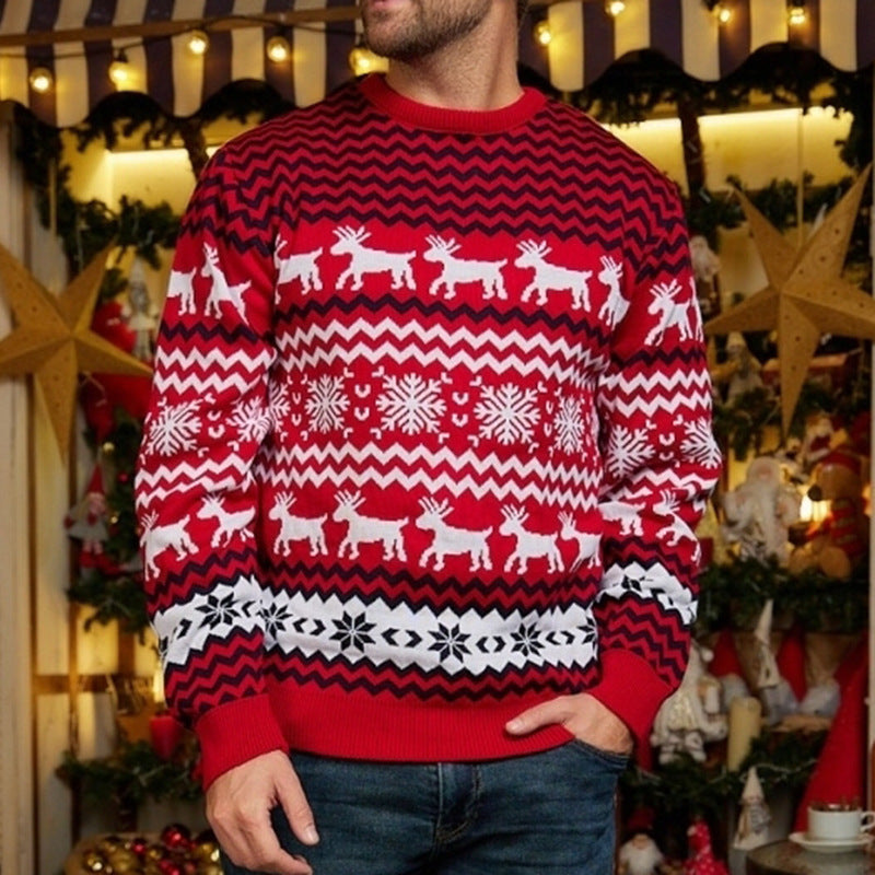 Family Matching Reindeer Christmas Sweater Knit Pullover