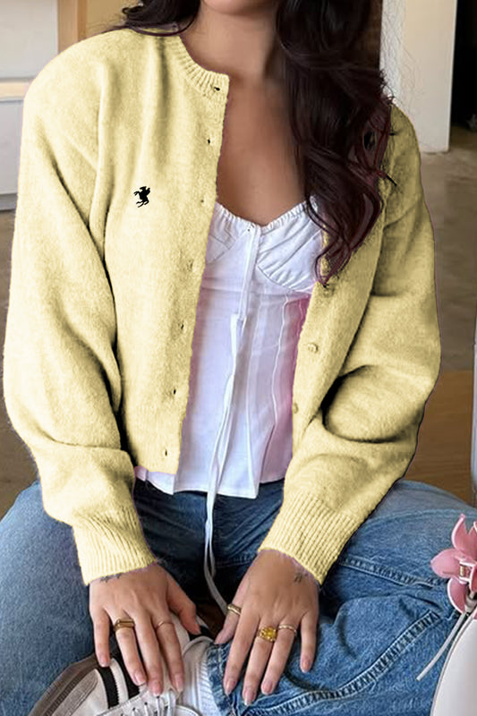 Casual Button Front Long Sleeve Knit Cardigan Sweater