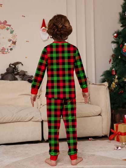 Plaid Parent-child Print Loungewear Christmas Pajama Set