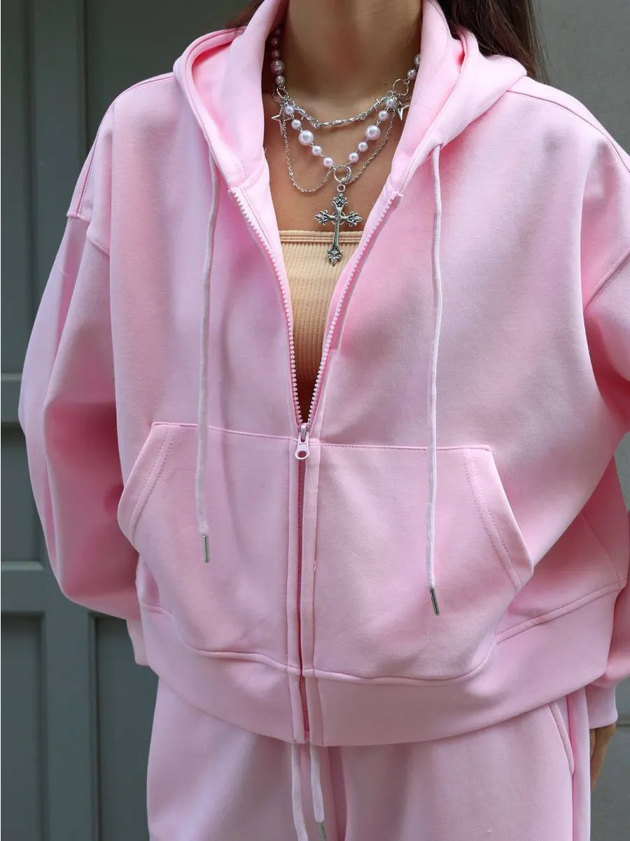 Women's Zip Up Hoodie Sweatpants Two Piece Set