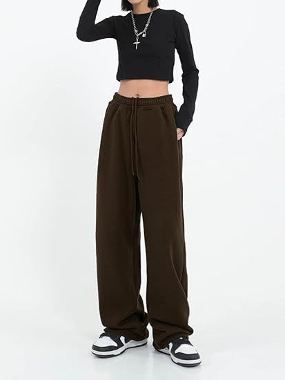 High Waist Drawstring Wide Leg Lounge Pants