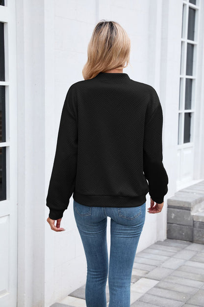 Women's Casual Zip Up Sweatshirt Jacket Long Sleeve Quilted
