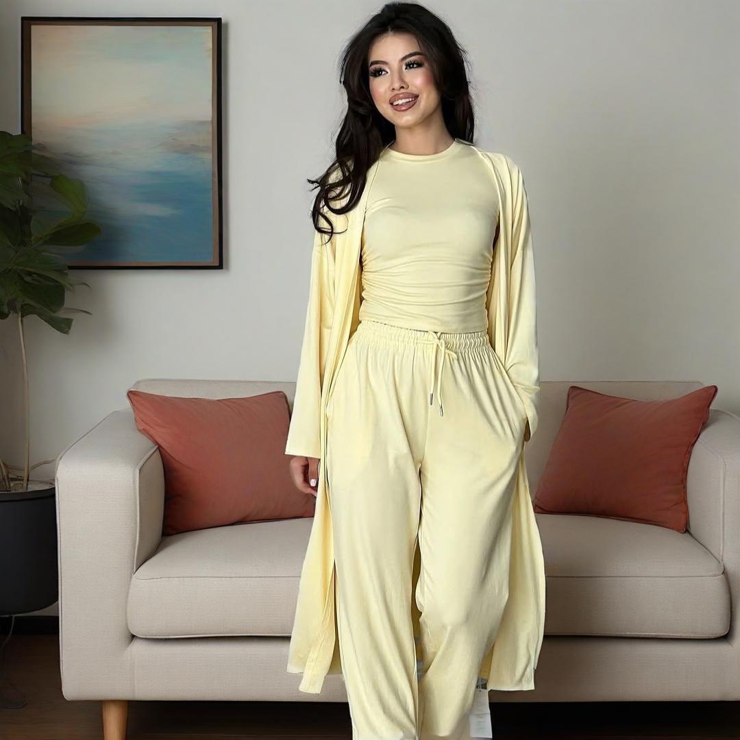 Women's Elegant Long Sleeve Wide Leg Pants Matching Set