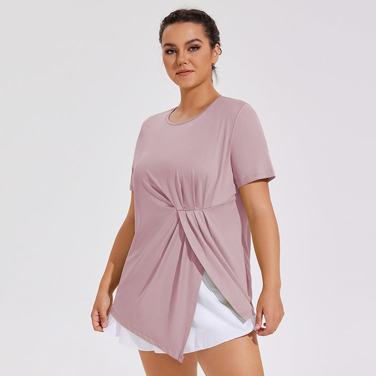 Plus Size Quick-drying Loose Running Sports Cover-up Fitness Running Short-sleeved Women's Short-sleeved T-shirt Yoga Clothes