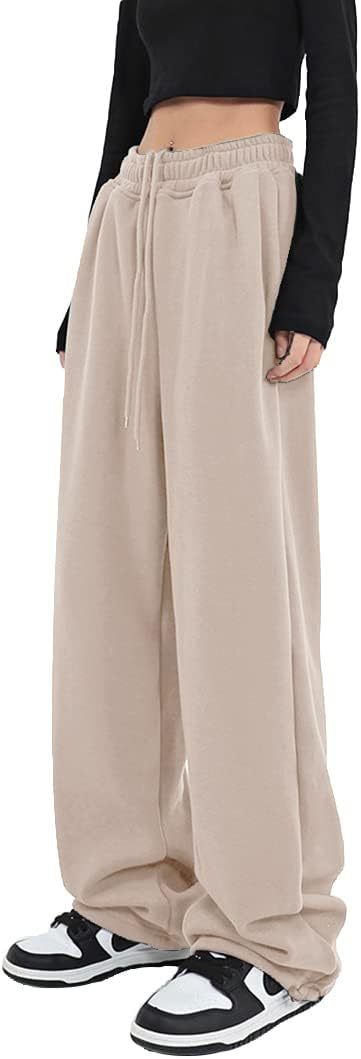 High Waist Drawstring Wide Leg Lounge Pants