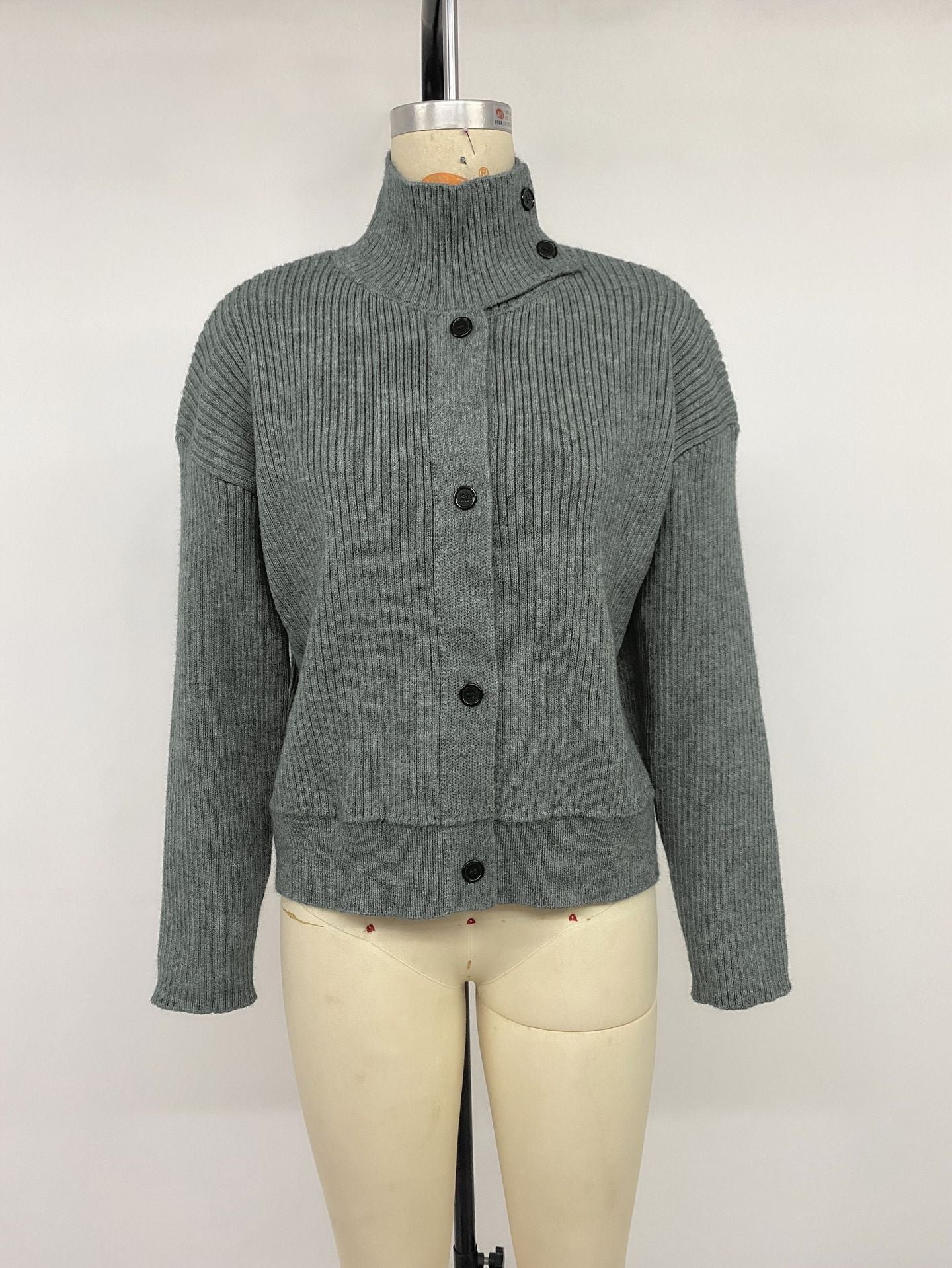 Women's Chunky Turtleneck Cardigan Button Front Sweater