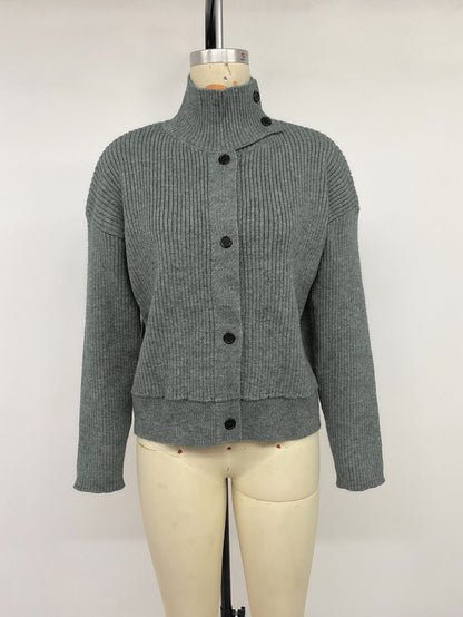 Women's Chunky Turtleneck Cardigan Button Front Sweater