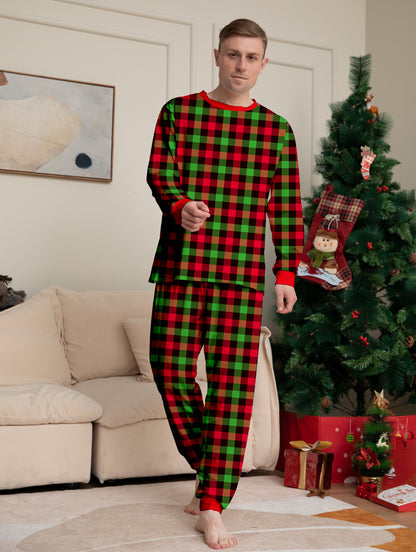 Plaid Parent-child Print Loungewear Christmas Pajama Set