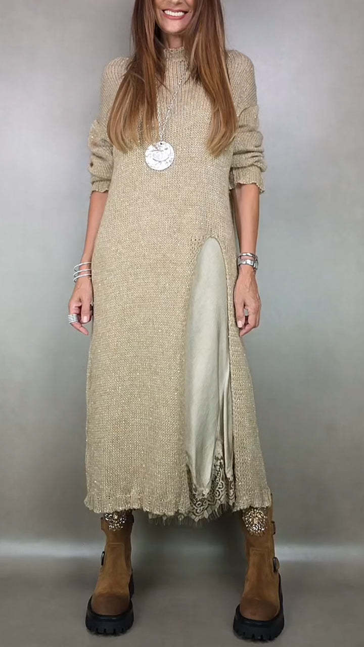 Women's Lace Maxi Slip Dress Cardigan Two Piece Set