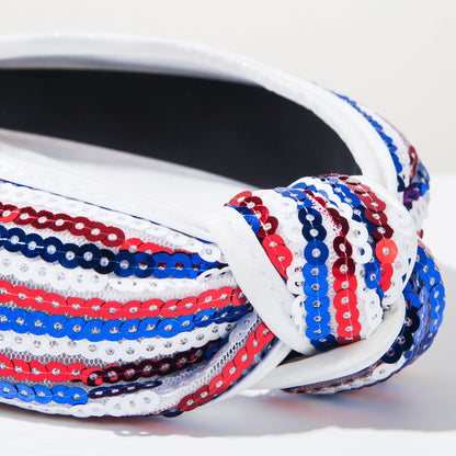 Rhinestone American Flag Headband Patriotic Game Day