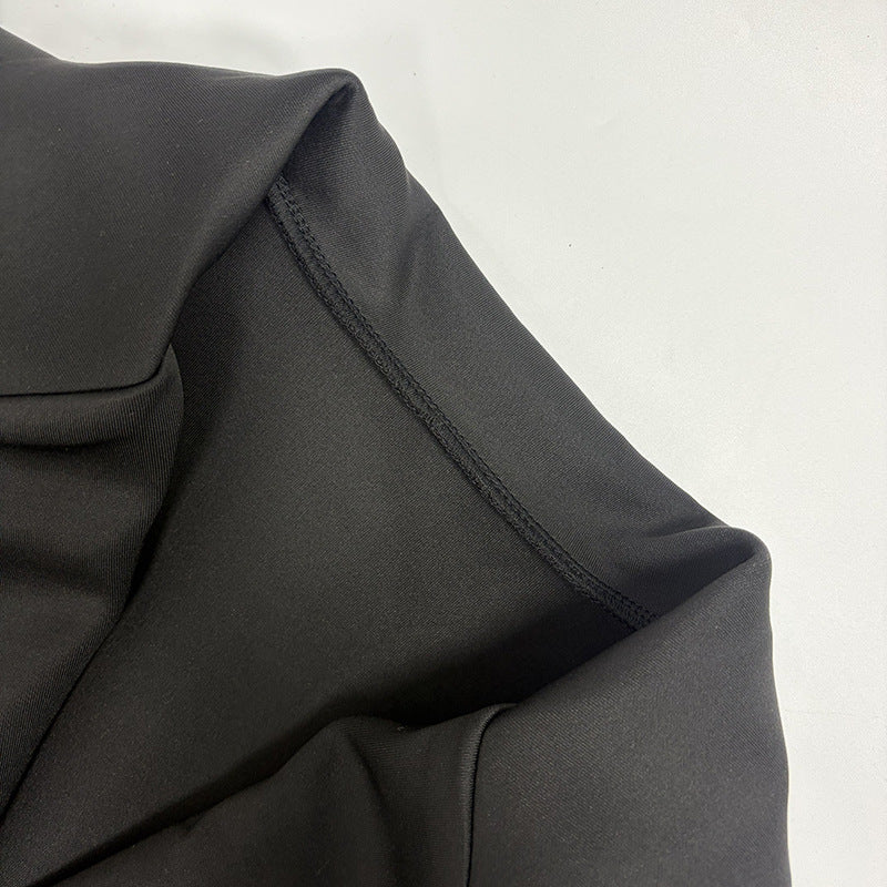 Womens Deep V Neck Long Sleeve Blazer Dress Mini Fitted