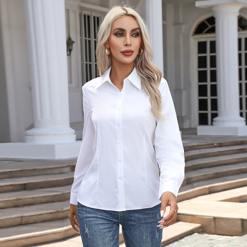 Women's Slim Fit Long Sleeve Button Down Shirt