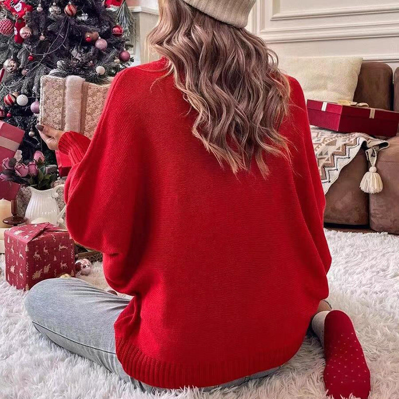 Valentine Love Turtleneck Batwing Women Sweater