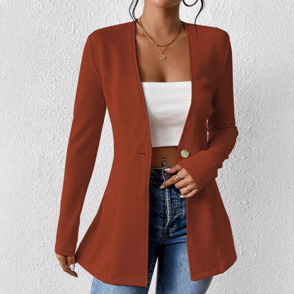 Women's Elegant One Button Slim Fit Blazer