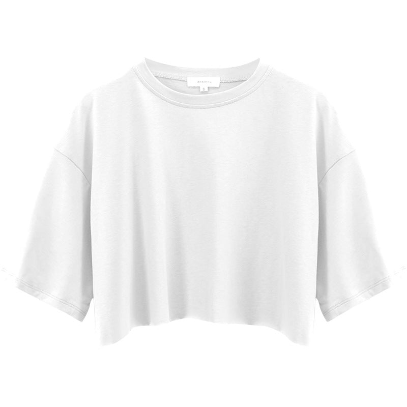 Summer Crop Cotton Tee Women’s Short Sleeve Street Style