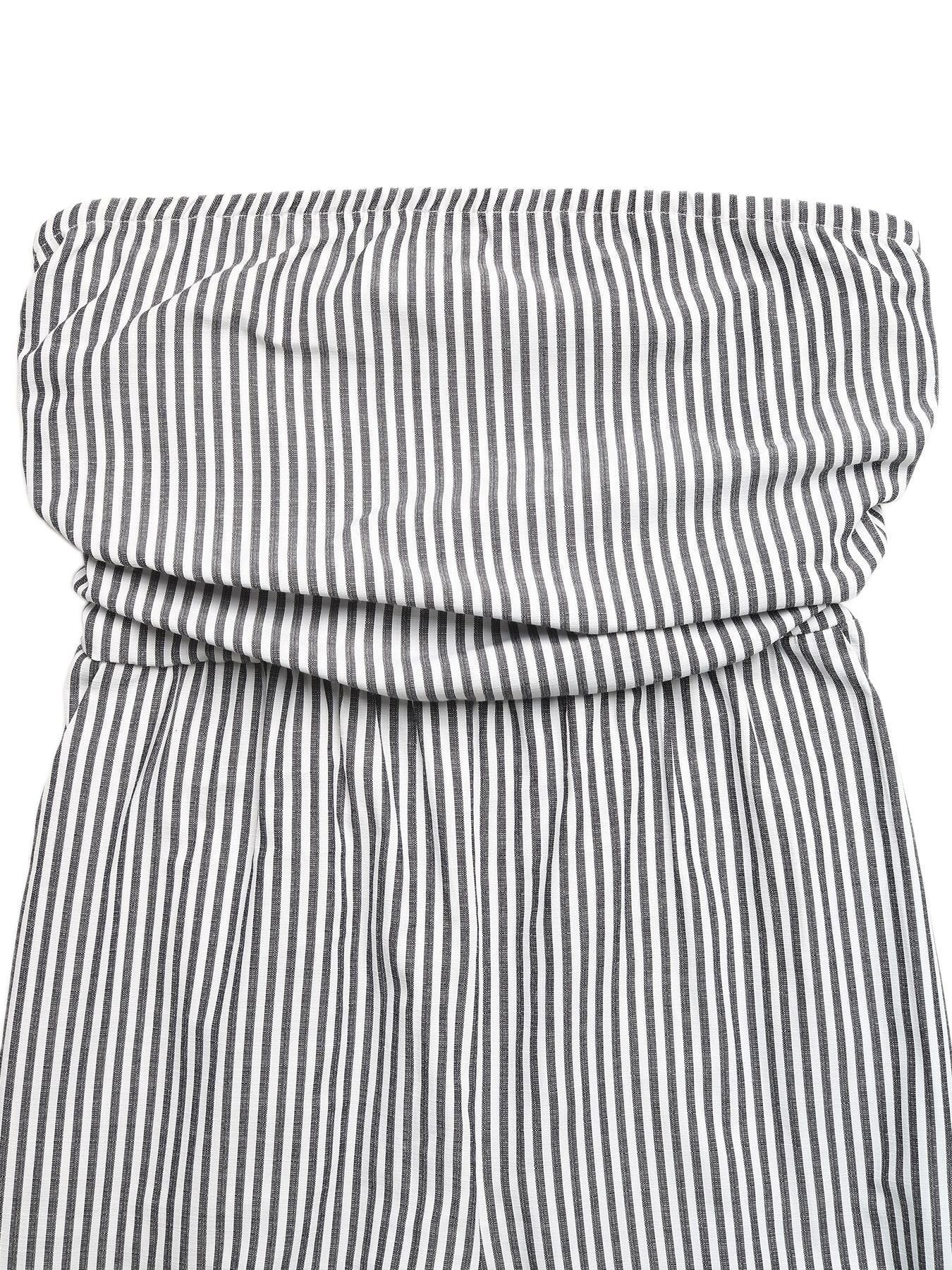 Striped Strapless Wide Leg Jumpsuit Resort Lounge Wear
