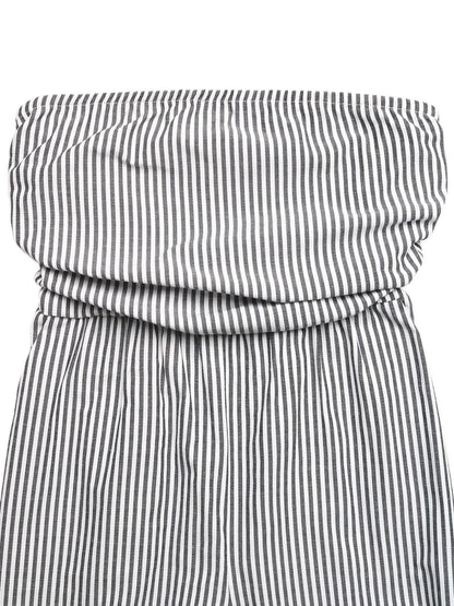Striped Strapless Wide Leg Jumpsuit Resort Lounge Wear