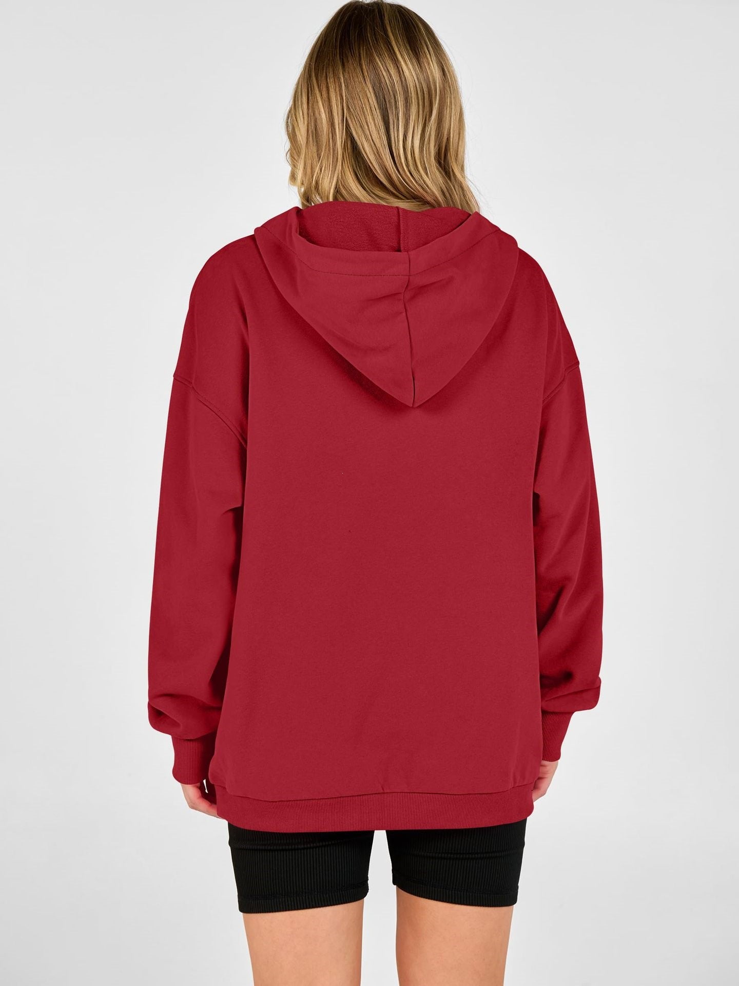 Snap Button Oversized Pullover Hoodie Sweatshirt