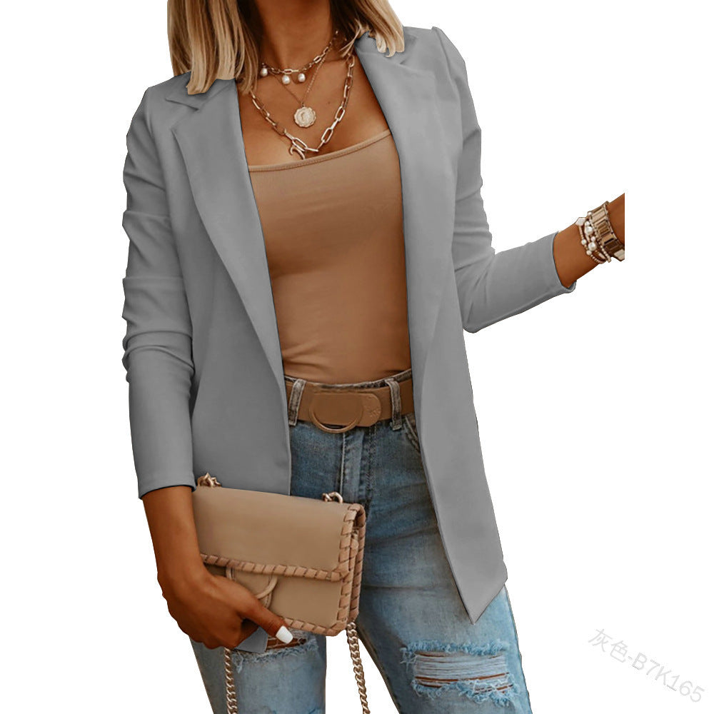 Women's Casual Open Front Blazer Long Sleeve Jacket
