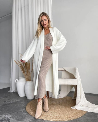 Women's Long Cardigan Open Front Oversized Sweater Coat