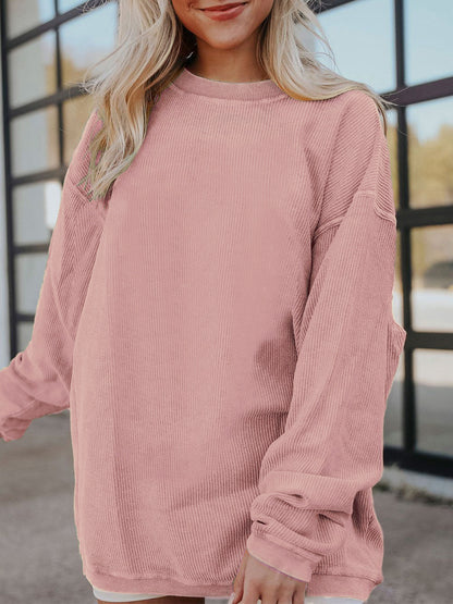 Women's Oversized Washed Crewneck Sweatshirt Pullover