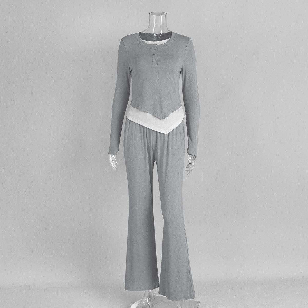 Women's Two Piece Lounge Set with Wide Leg Pants