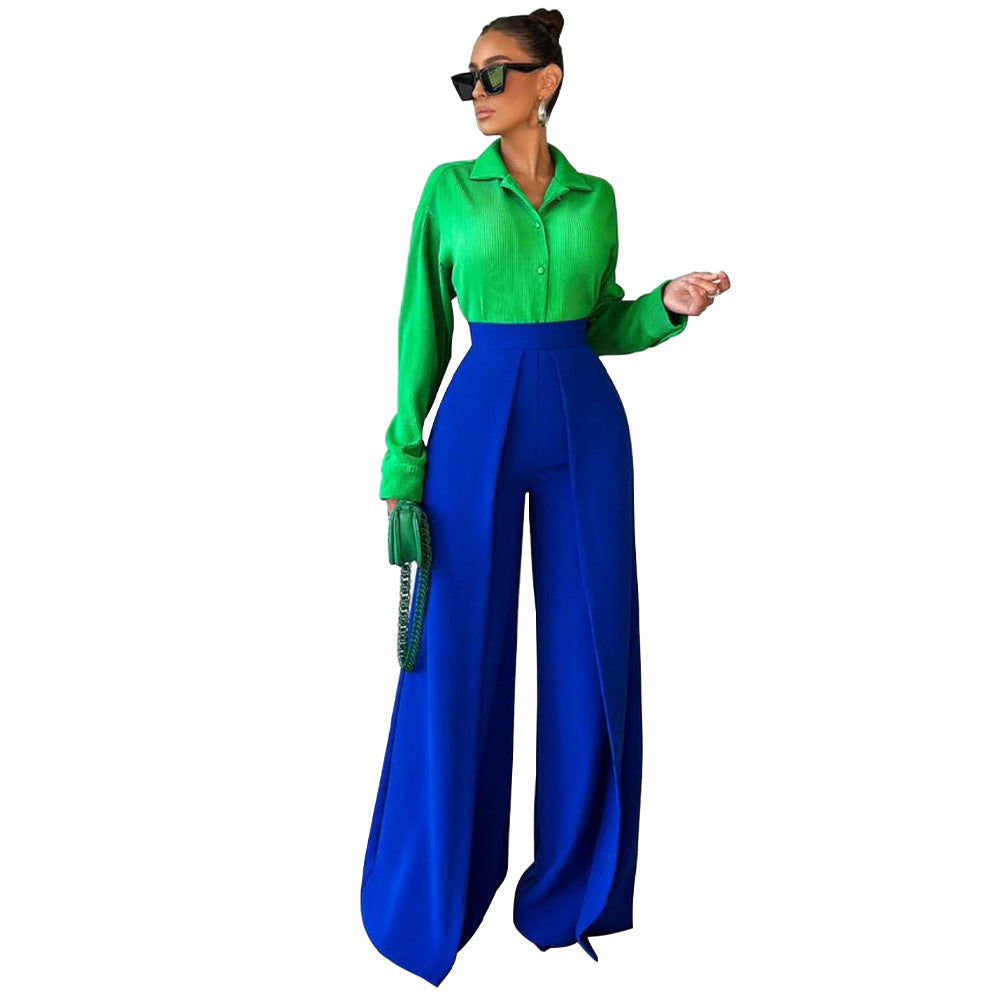 Women's High Waist Wide Leg Pants Flowy Loose Casual