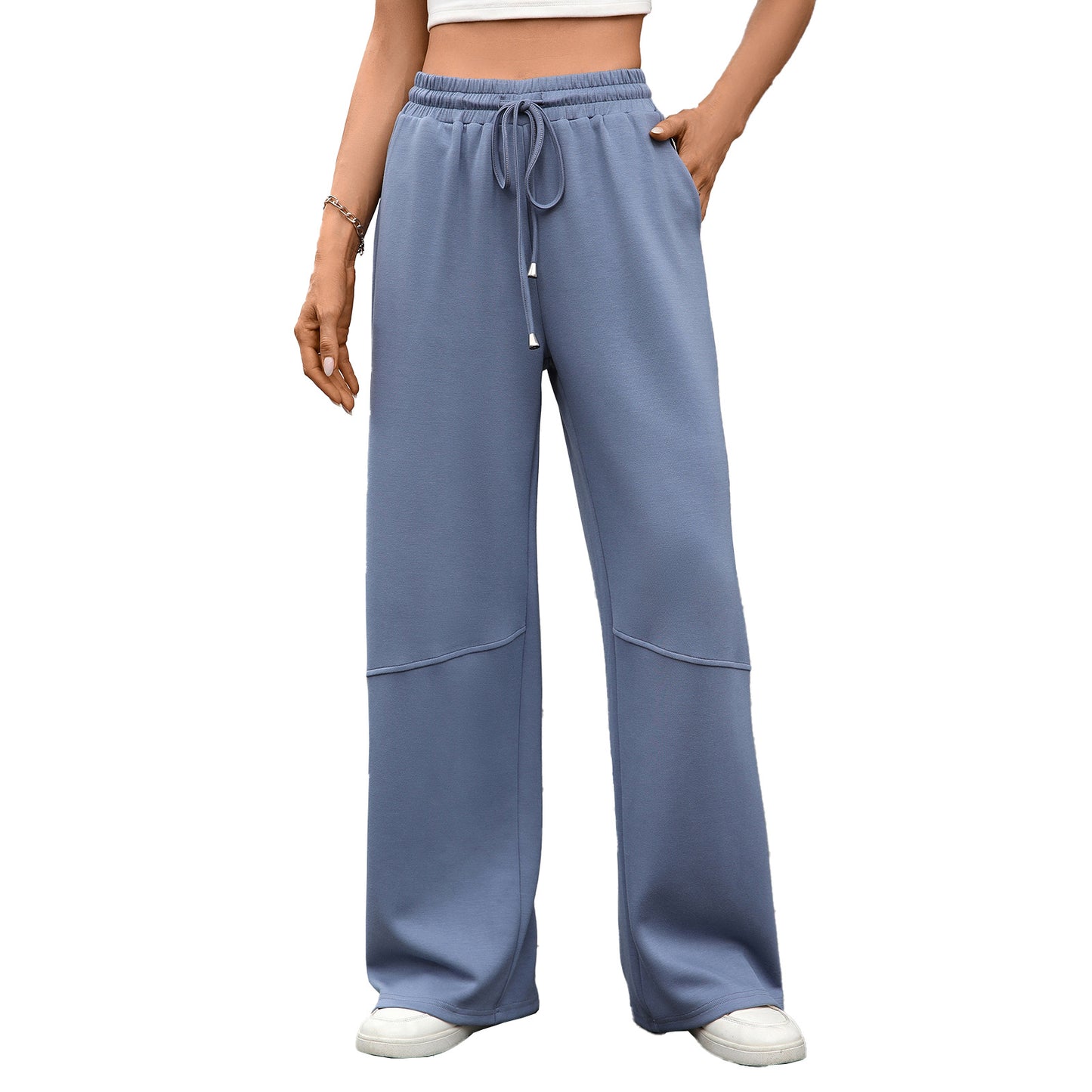 Women's Wide Leg Lounge Pants Drawstring Waist Pockets