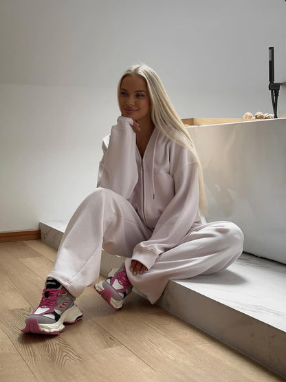 Women's 2 Piece Lounge Set Zip Up Hoodie & Joggers