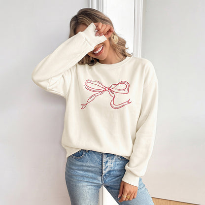 Women's Coquette Bow Sweatshirt Oversized Crewneck Pullover