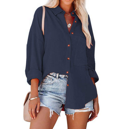 Women's Oversized Batwing Sleeve Button Down Shirt