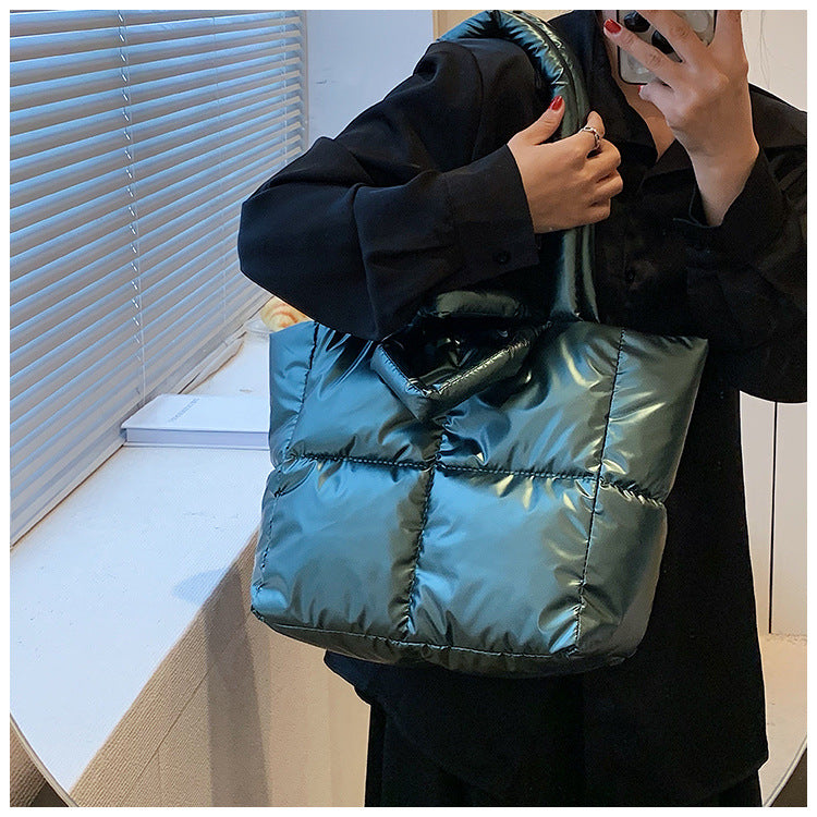 Light Down Cotton Padded Shoulder Padding Tote Bag
