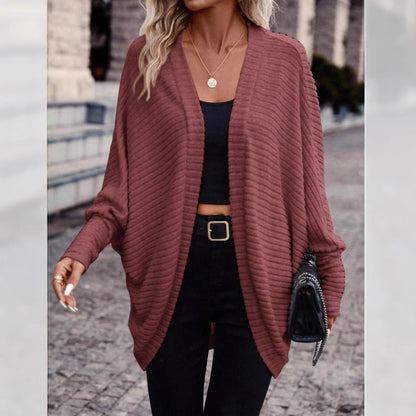 Women's Batwing Sleeve Open Front Knit Cardigan
