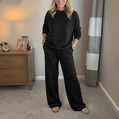 Women's Sparkle Lounge Set 2 Piece Sweatshirt Pants
