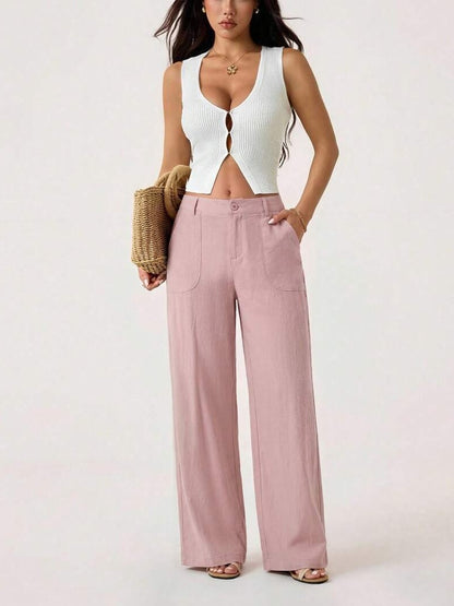 Women's Wide Leg Pants Casual Loose Fit with Pockets