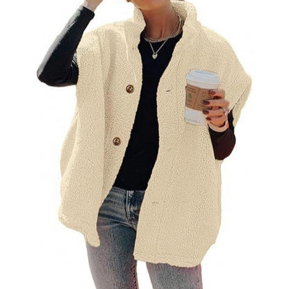 Women's Sherpa Fleece Vest Button Down Sleeveless Jacket