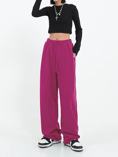 High Waist Drawstring Wide Leg Lounge Pants