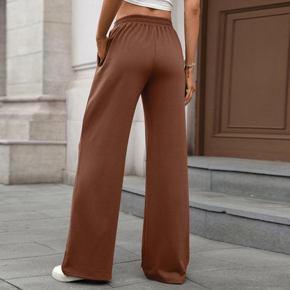 Women's Elastic Waist Wide Leg Pants Casual Loose Fit