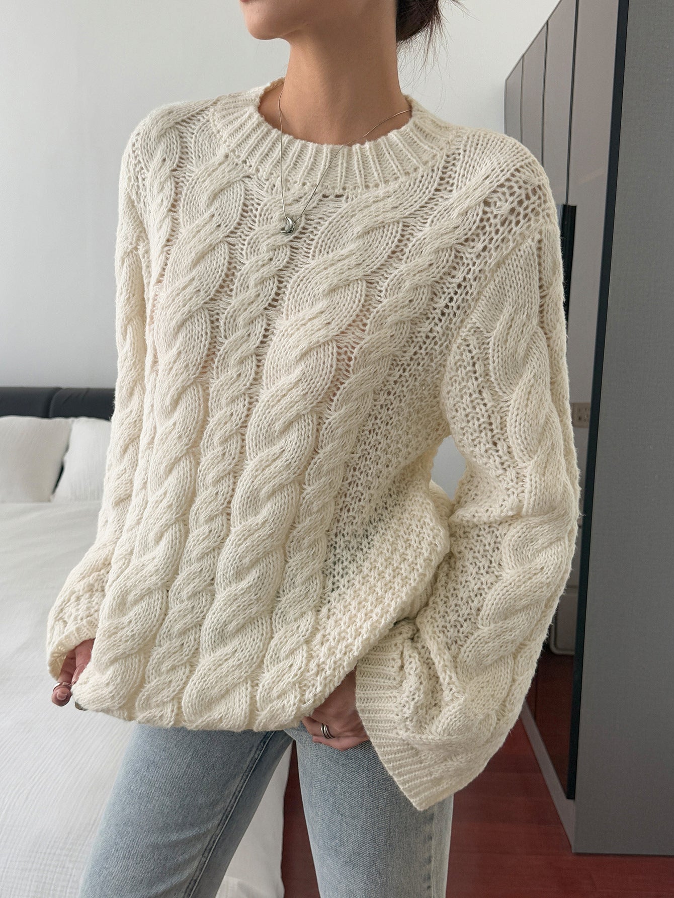 Chunky Cable Knit Oversized Sweater Women