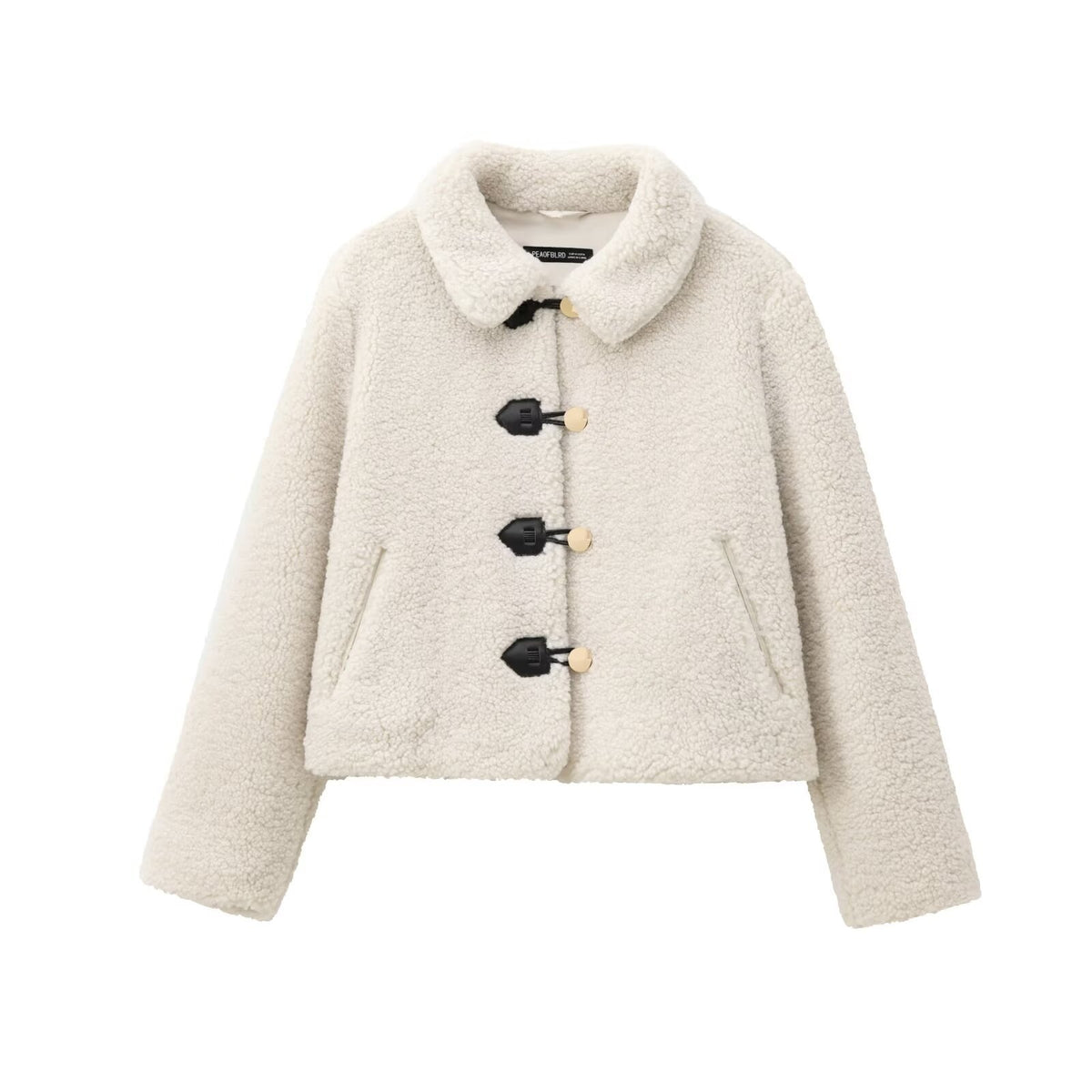 Women's Cropped Fleece Lapel Jacket Chic Short Coat