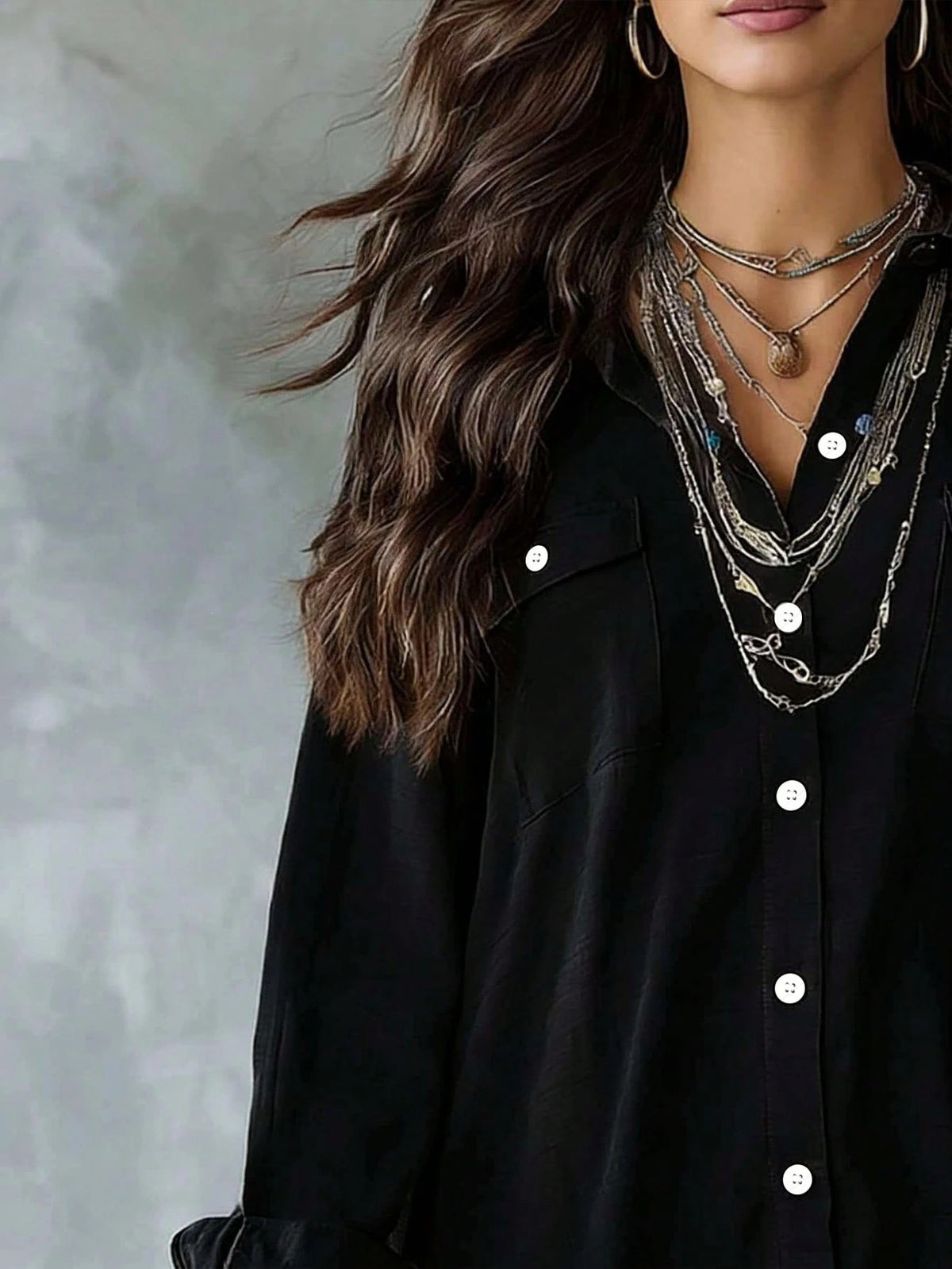 Oversized Long Sleeve Button Down Shirt Dress Mini